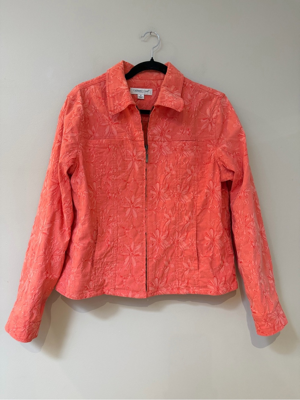 Coldwater Creek Peach Floral Jacket
